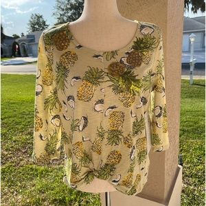 Sequined Pineapple’s & Coconuts Top Twisted at Bottom, NWT